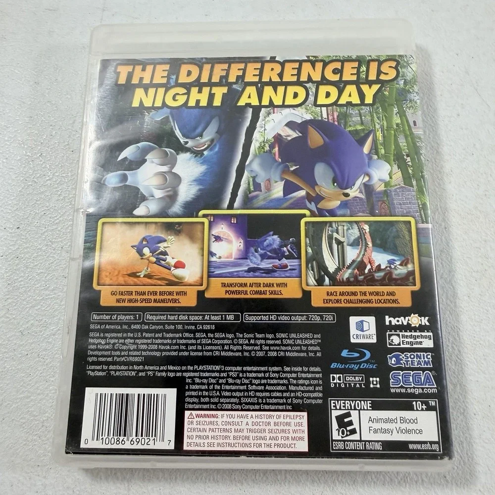 Sonic Unleashed (Sony PlayStation 3, 2008) PS3 Complete CIB TESTED WORKING